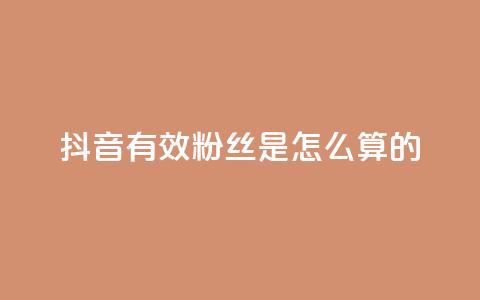 抖音有效粉丝是怎么算的 - 抖音有效粉丝如何计算及其影响因素解析!  第1张