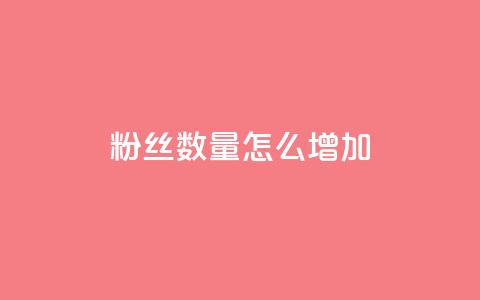 粉丝数量怎么增加 - 如何有效提升粉丝数量的方法与技巧！  第1张