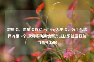 流量卡，流量卡移动19元200g大王卡，为什么选择流量卡？探索移动通信新方式亿乐社区低价自营货源站