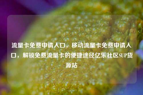 流量卡免费申请入口，移动流量卡免费申请入口，解锁免费流量卡的便捷途径亿乐社区SUP货源站  第1张