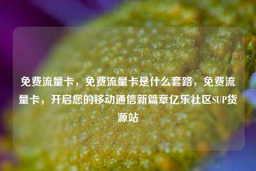 免费流量卡，免费流量卡是什么套路，免费流量卡	，开启您的移动通信新篇章亿乐社区SUP货源站  第1张