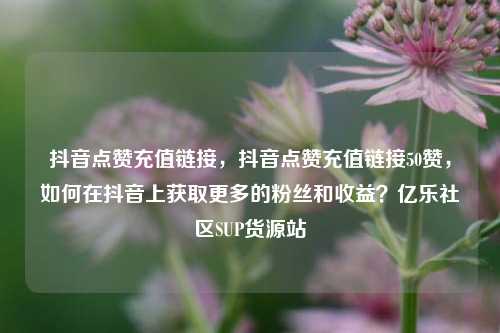 抖音点赞充值链接，抖音点赞充值链接50赞	，如何在抖音上获取更多的粉丝和收益？亿乐社区SUP货源站  第1张
