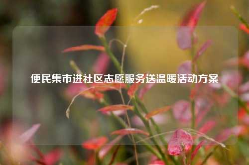 便民集市进社区志愿服务送温暖活动方案  第1张