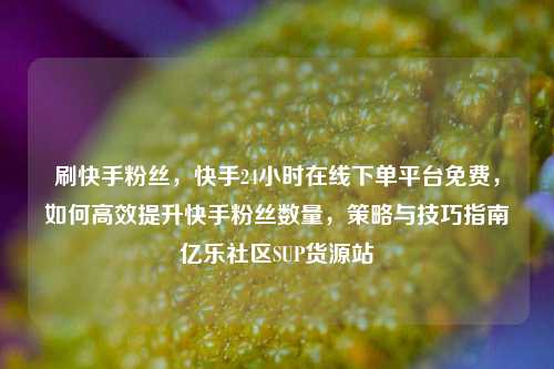 刷快手粉丝，快手24小时在线下单平台免费，如何高效提升快手粉丝数量	，策略与技巧指南亿乐社区SUP货源站  第1张