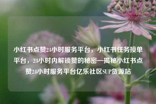 小红书点赞24小时服务平台	，小红书任务接单平台，24小时内解锁赞的秘密—揭秘小红书点赞24小时服务平台亿乐社区SUP货源站  第1张